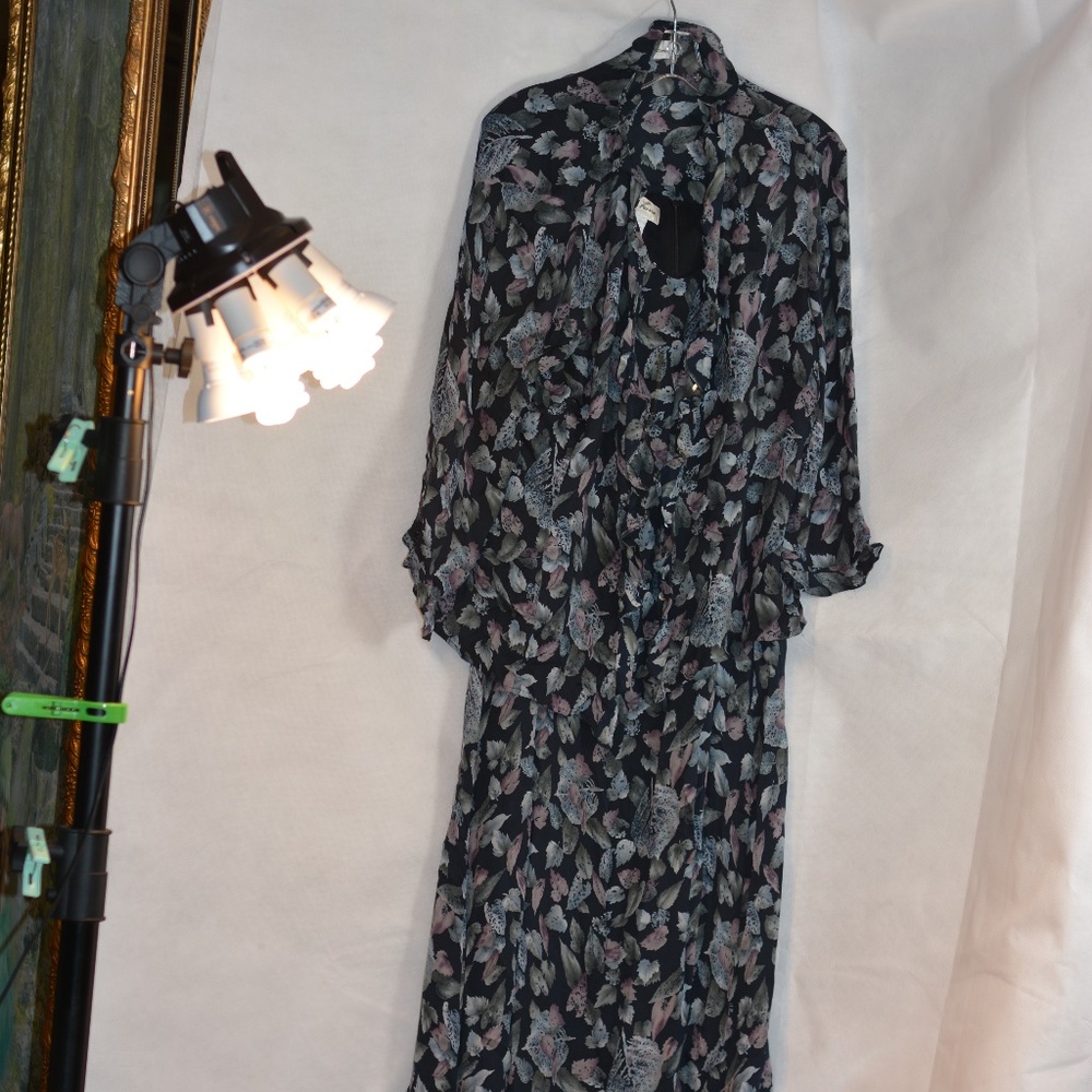 100% Silk Rena Rowan Dress & Jacket SZ L